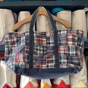 Vtg. L.L. Bean Plaid Patchwork Tote